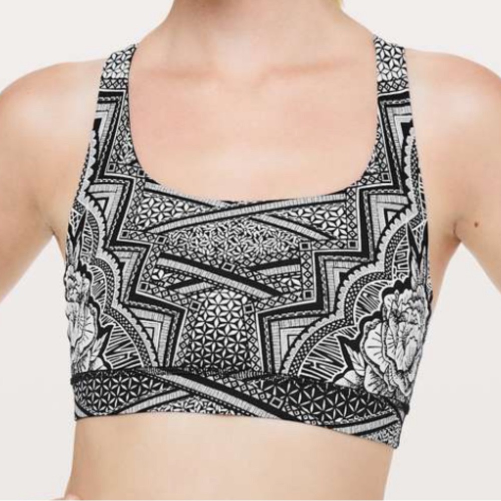 Lululemon Athletica Energy Bra Inked Energy Bra Ice Grey Black